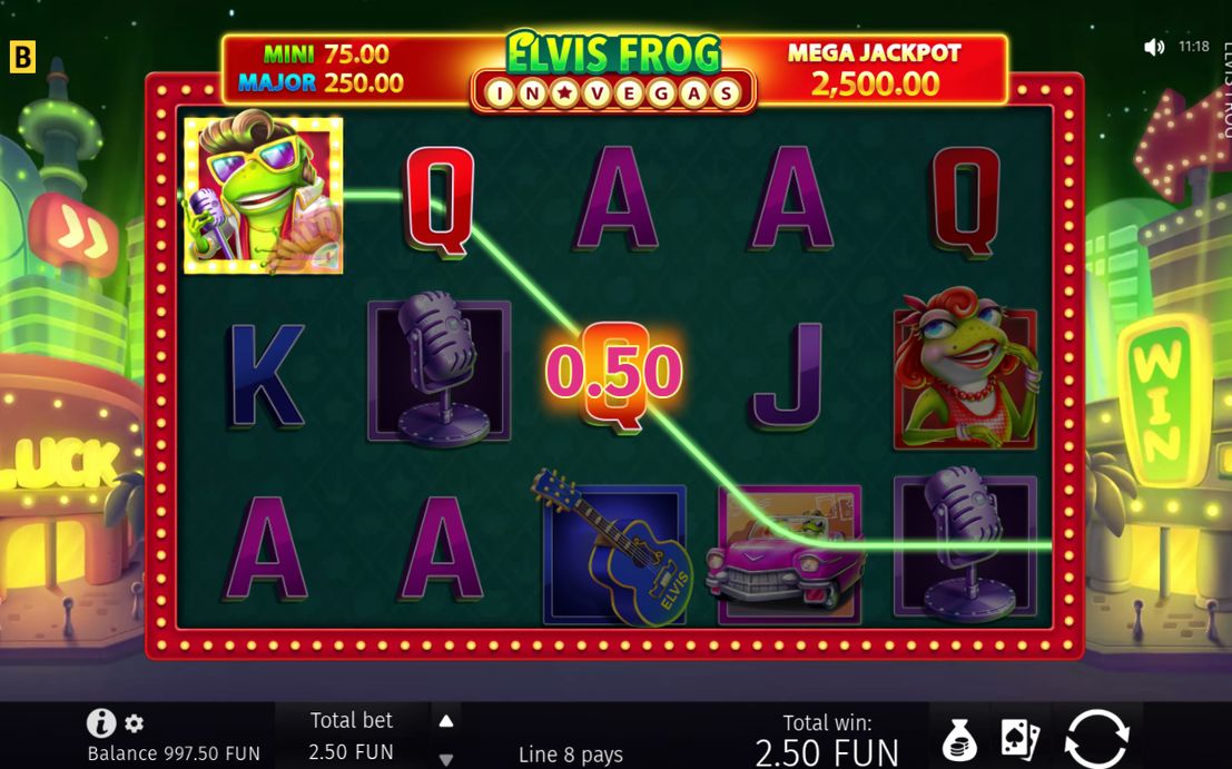 Win screen with a base game payout on the grid